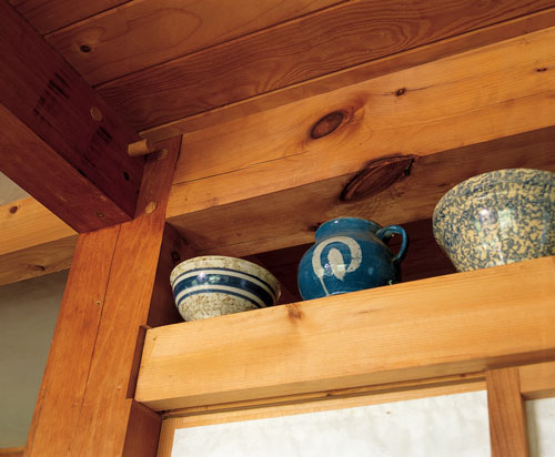 The home is constructed using mortise and tenon construction with peg joints. “No other opportunity will allow you to give so much soul to a home as to craft it with a timber frame,” builder Robert Laporte says.
